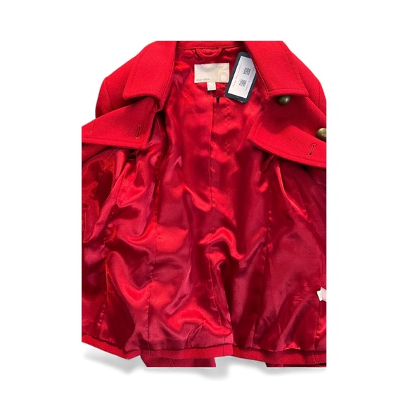 🔴 EUC OLD NAVY Red Double-Breasted Wool-Blend Coat | Sz M - Picture 5 of 8